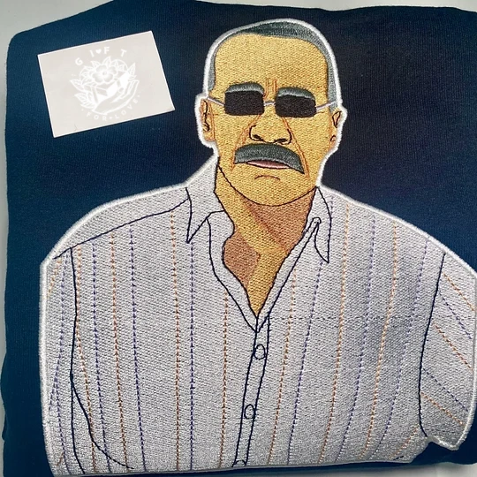 Custom Embroidered Portrait Sweatshirt – Personalized Photo & Roman Numerals