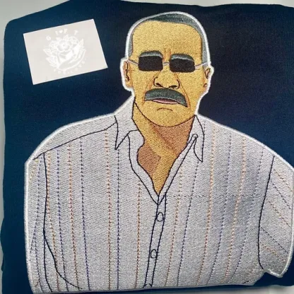 Custom Embroidered Portrait Sweatshirt – Personalized Photo & Roman Numerals