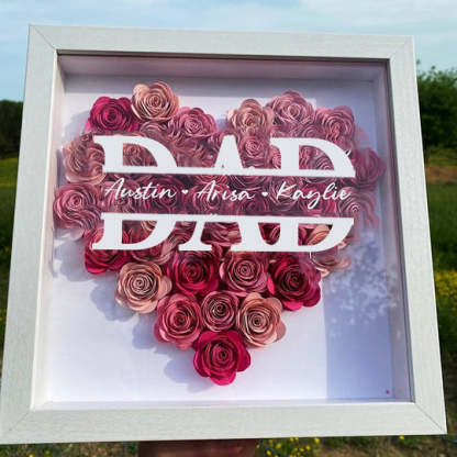 Personalized Dad Flower Shadow Box With Name For Father's Day