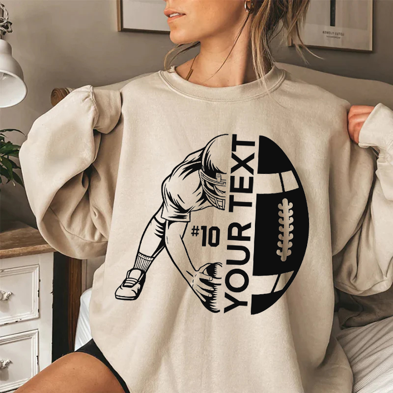Customized Name & Number Football Season Sweatshirt