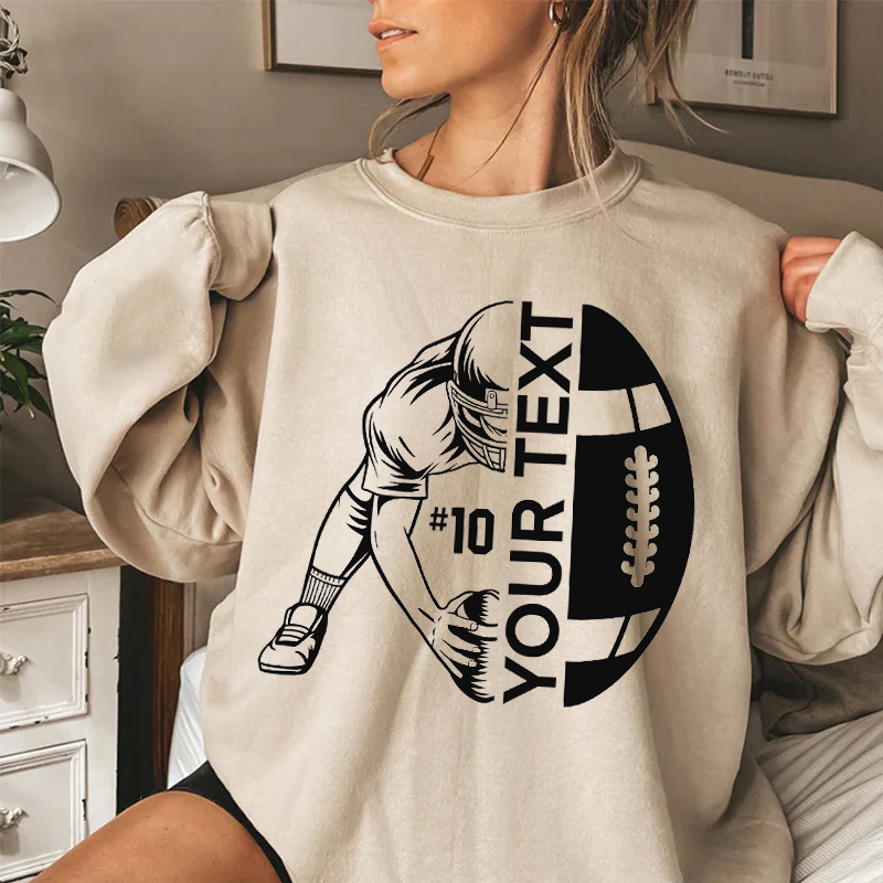 Customized Name & Number Football Season Sweatshirt