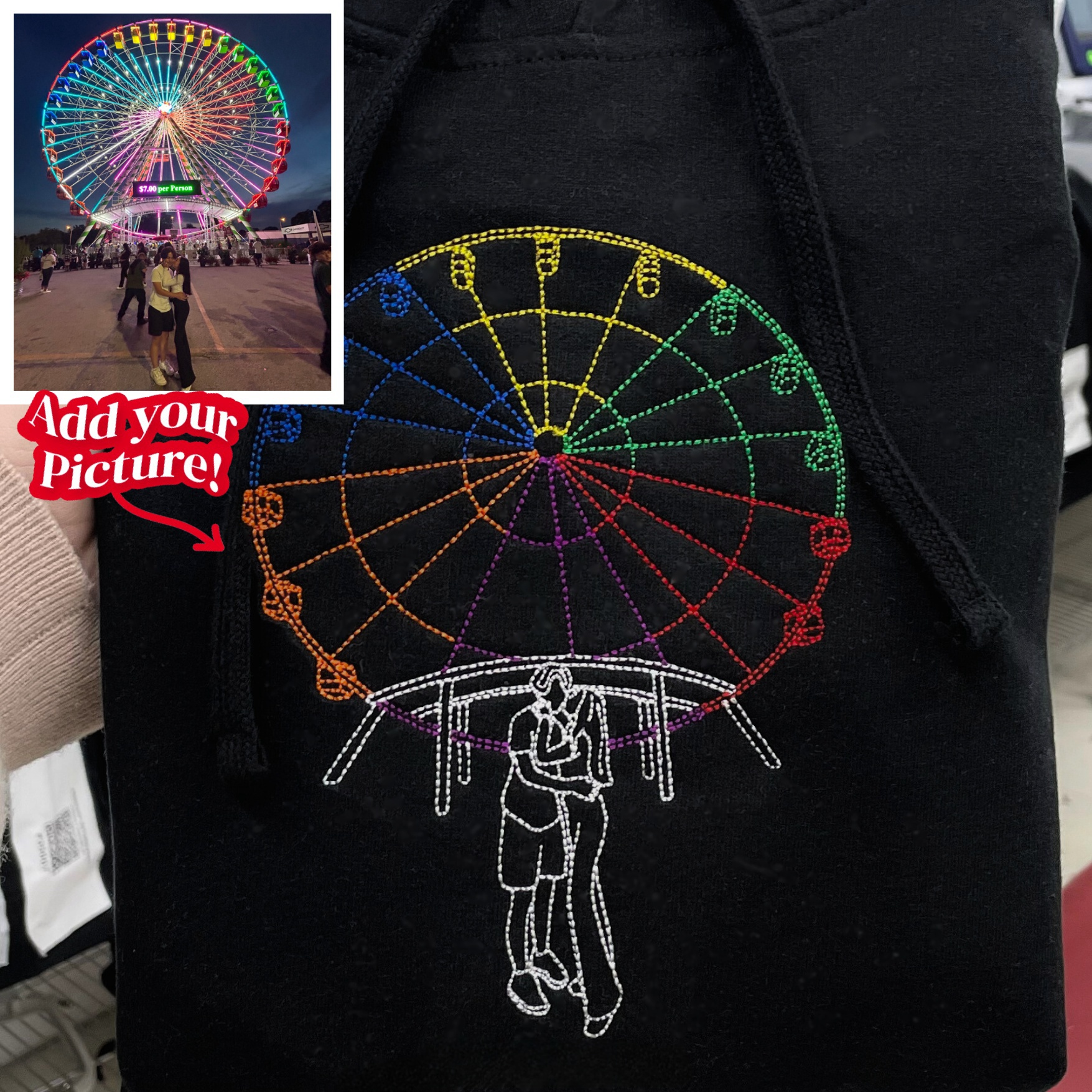 [Copy]Custom Embroidered Portrait Sweatshirt – Personalized Photo & Roman Numerals