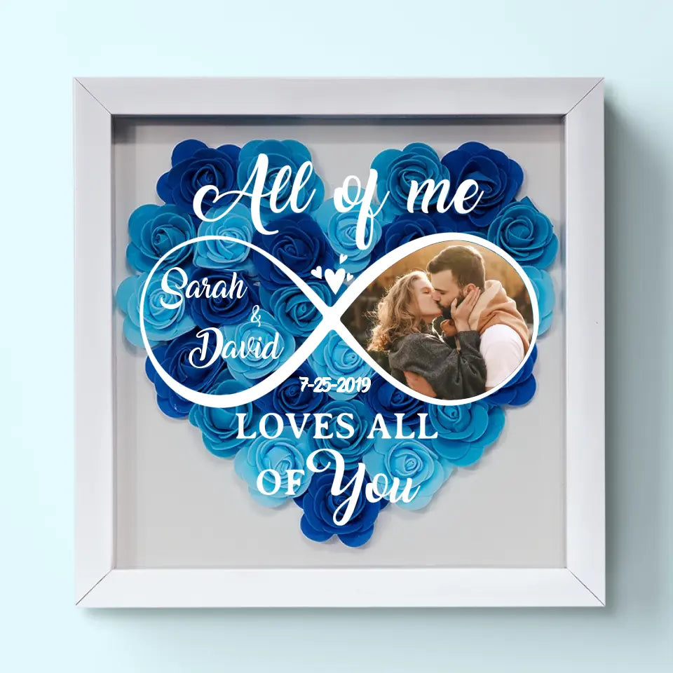 Custom Photo To Love Is To Burn, To Be On Fire - Couple Personalized Custom Flower Shadow Box - Gift For Husband Wife, Anniversary