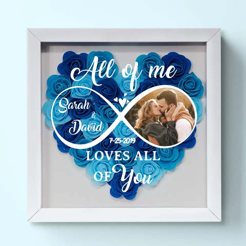 Custom Photo To Love Is To Burn, To Be On Fire - Couple Personalized Custom Flower Shadow Box - Gift For Husband Wife, Anniversary