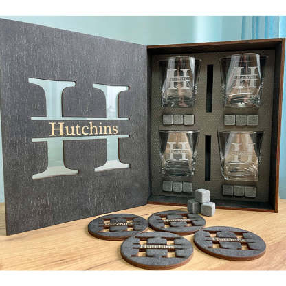Personalized Whiskey Glasses Set, Whiskey Drinking Glasses Gift