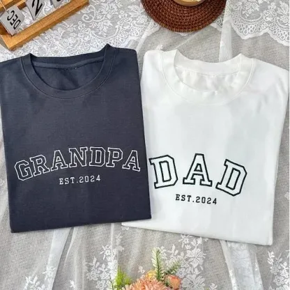 Custom Embroidered DAD & Grandpa Sweatshirt With Name On Sleeve, Father's Day Gift