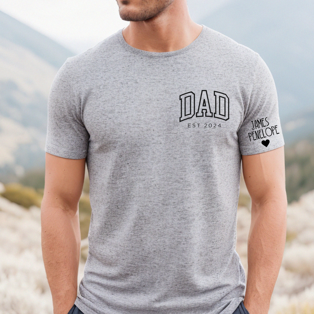 Dad's Pride-Custom Dad Shirt with Kids Names On Sleeve