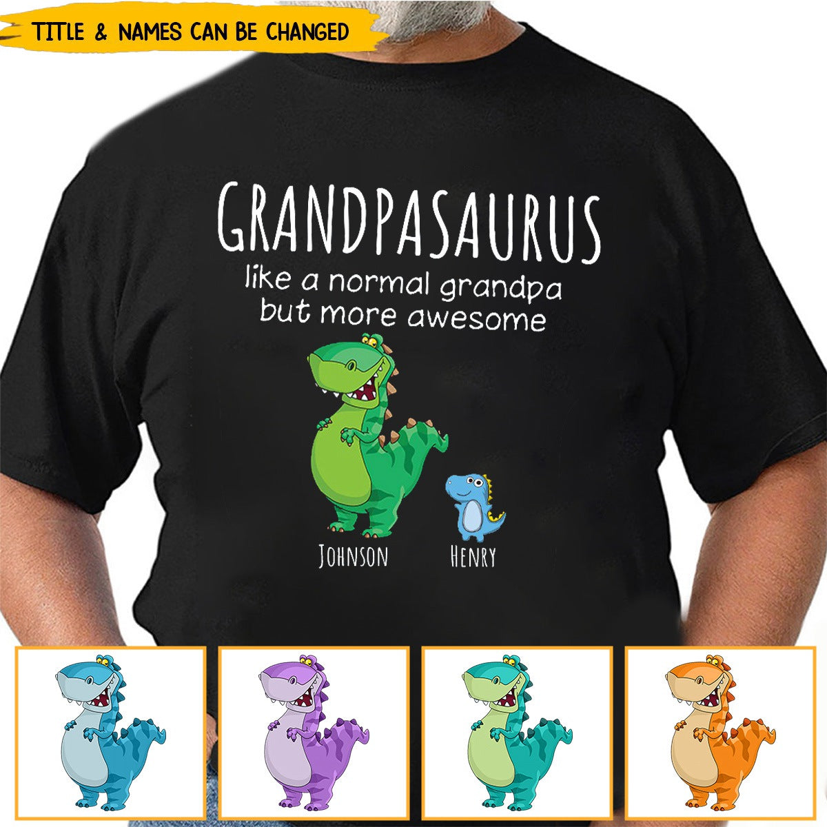 Grandpasaurus And Kids Personalized Shirt Custom Perfect Gifts for Father's Day