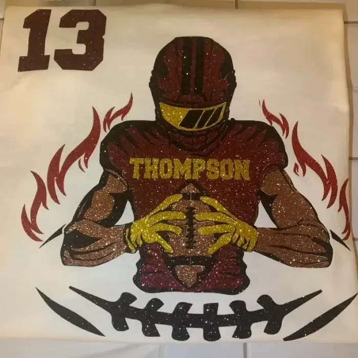 🏈 Shine on Game Day - Custom Glitter Football T-Shirt Sweatshirt