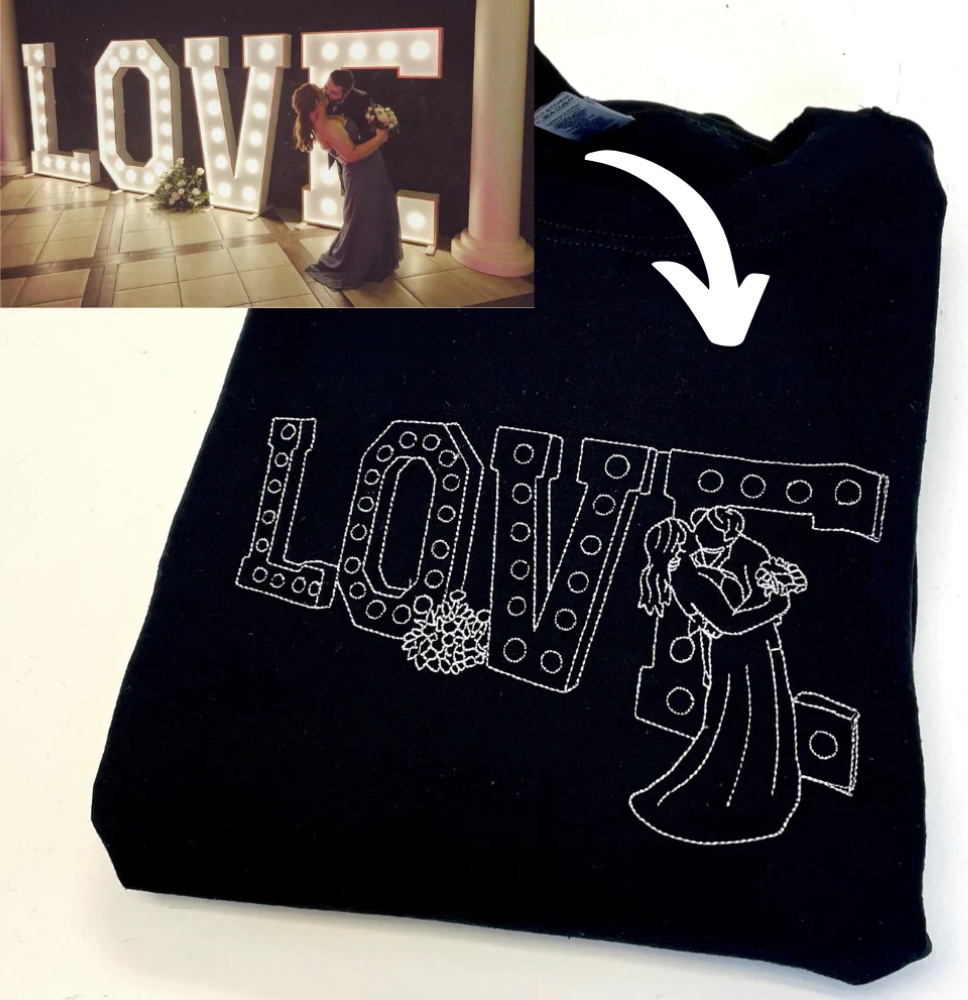 [Copy]Custom Embroidered Portrait Sweatshirt – Personalized Photo & Roman Numerals