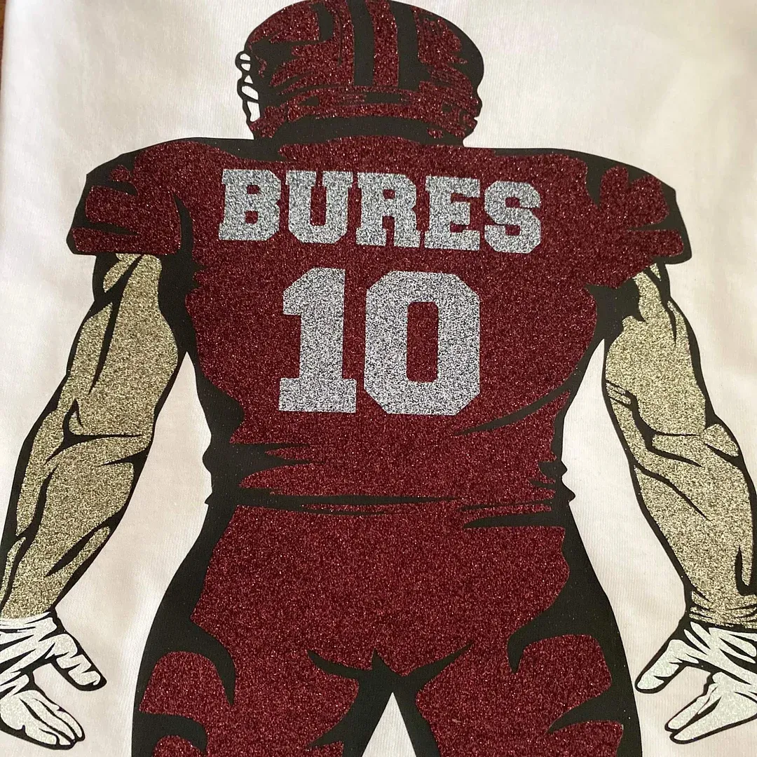 🏈 Shine on Game Day - Custom Glitter Football T-Shirt Sweatshirt