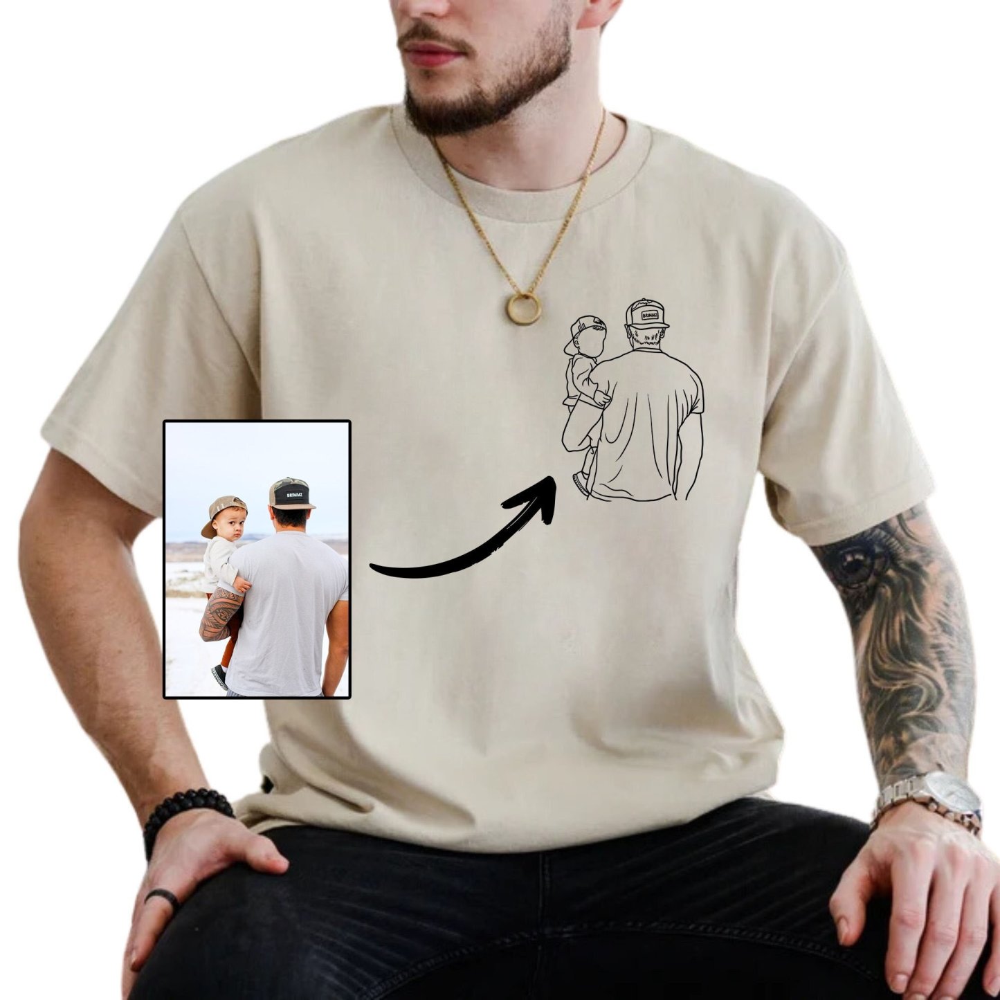 Dad and me-Custom Photo Shirt For Dad,Gift for Husband