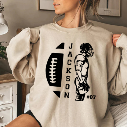 Customized Name & Number Football Season Sweatshirt