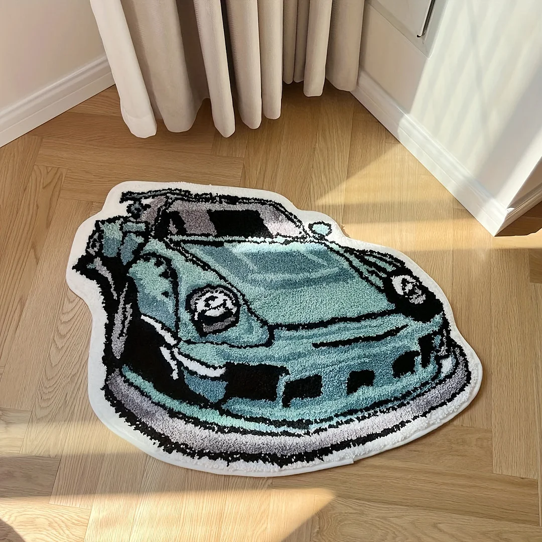 Custom Vintage Car Tufted Slip Rug, Home Decor Rug