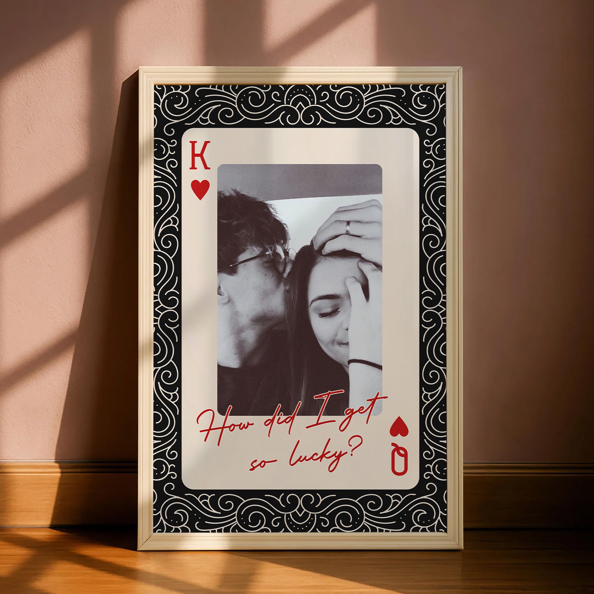 King And Queen Custom Couples Photo How Lucky We Are - Personalized Photo Canvas