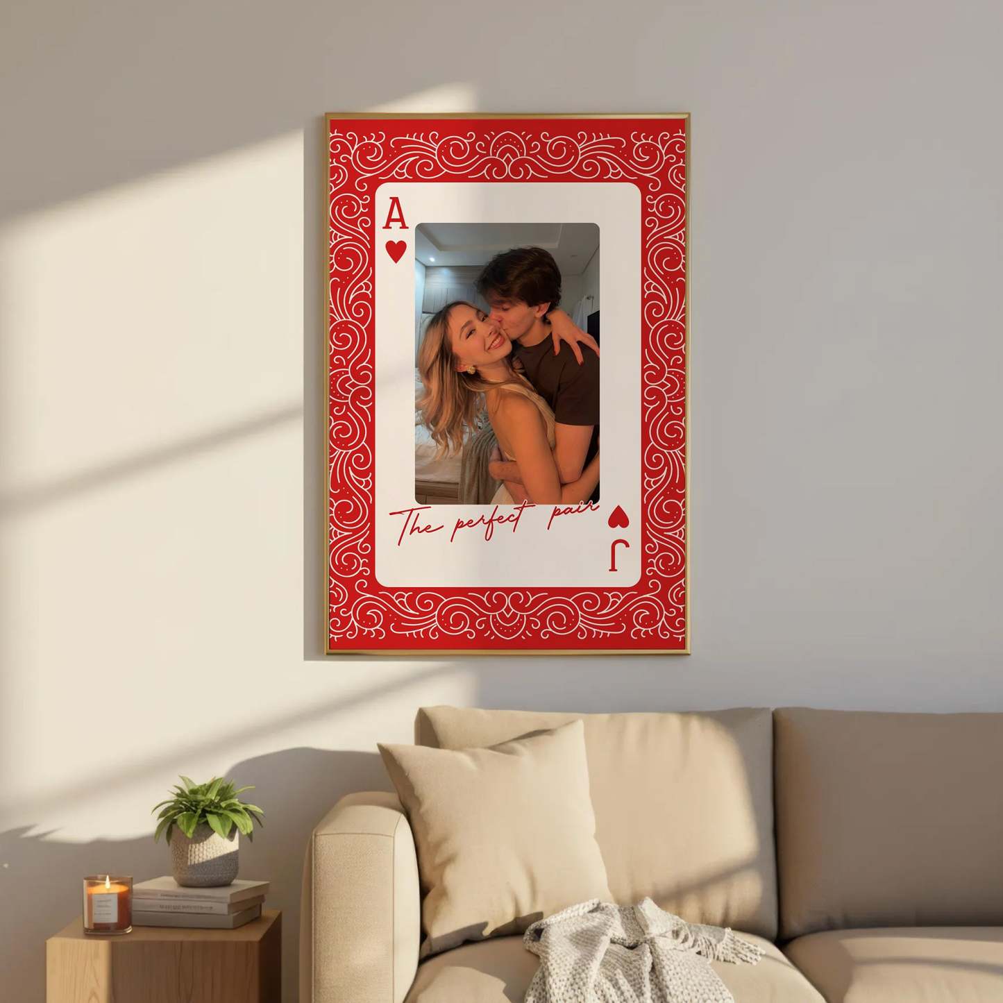 King And Queen Custom Couples Photo How Lucky We Are - Personalized Photo Canvas
