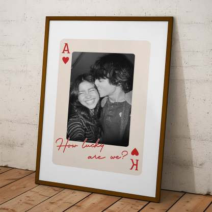 King And Queen Custom Couples Photo How Lucky We Are - Personalized Photo Canvas