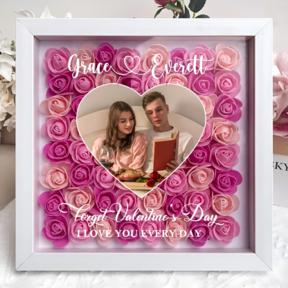 F*ck Valentine's Day I Love You Every Day - Personalized Photo Flower Shadow Box