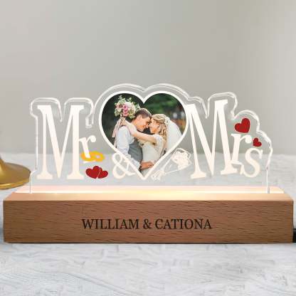 Happy Wedding Thank You For Binding Us Together - Personalized Photo LED Night Light