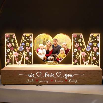 We Love You Mom Gift For Her - Persoanlized Photo LED Night Light