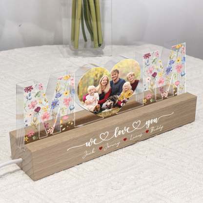 We Love You Mom Gift For Her - Persoanlized Photo LED Night Light