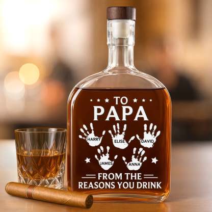 To My Forever Hero - Family Personalized Custom Whiskey Bottle - Father's Day, Gift For Dad, Grandpa