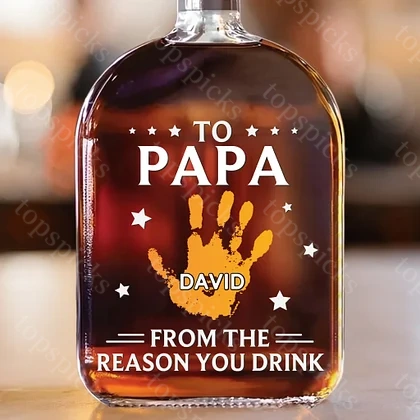 To My First And Forever Hero - Family Personalized Custom Whiskey Bottle - Father's Day, Gift For Dad, Grandpa