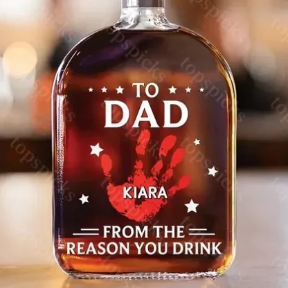 To My First And Forever Hero - Family Personalized Custom Whiskey Bottle - Father's Day, Gift For Dad, Grandpa