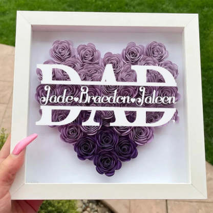Personalized Dad Flower Shadow Box With Name For Father's Day