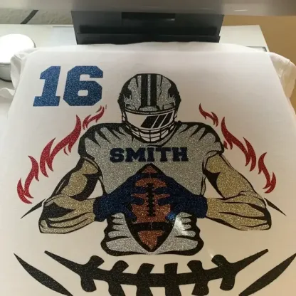 🏈 Shine on Game Day - Custom Glitter Football T-Shirt Sweatshirt