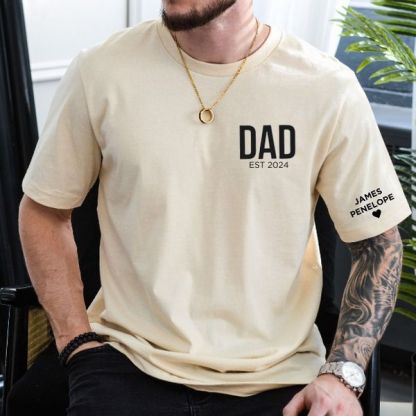 Dad's Love-Custom Dad Shirt with Kids Names On Sleeve