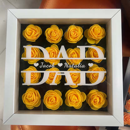 Personalized Dad Flower Shadow Box With Name For Father's Day