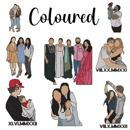 Custom Embroidered Portrait Sweatshirt – Personalized Photo & Roman Numerals