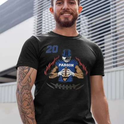 🏈 Shine on Game Day - Custom Glitter Football T-Shirt Sweatshirt