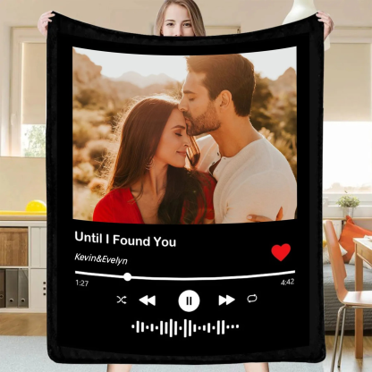 Custom Music and Photo Starlight Blanket