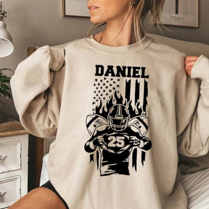 Customized Name & Number Football Season Sweatshirt