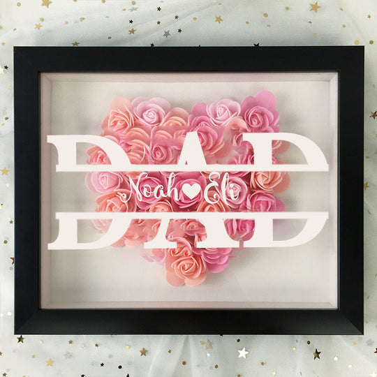 Personalized Dad Flower Shadow Box With Name For Father's Day