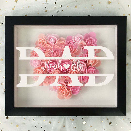 Personalized Dad Flower Shadow Box With Name For Father's Day