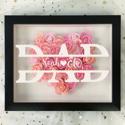 Personalized Dad Flower Shadow Box With Name For Father's Day