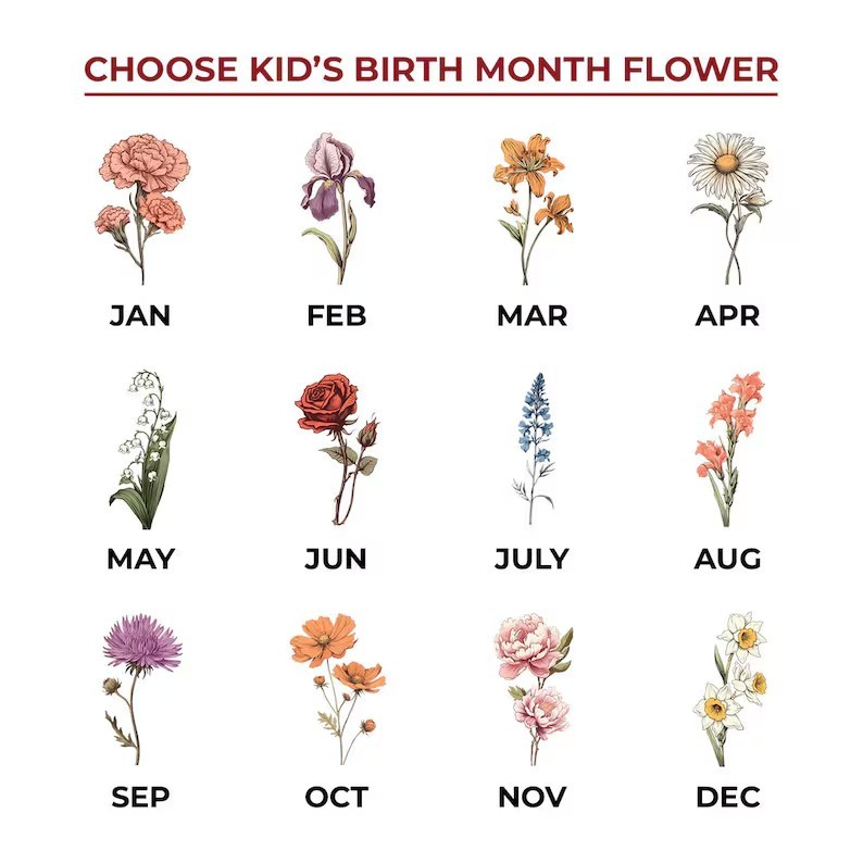 Custom Birth Flower Printed LED Night Light - 3D Illusion