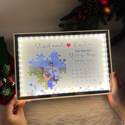 The Day I Found My Missing Piece Light Mirror – Personalized Christmas Gift for Couples