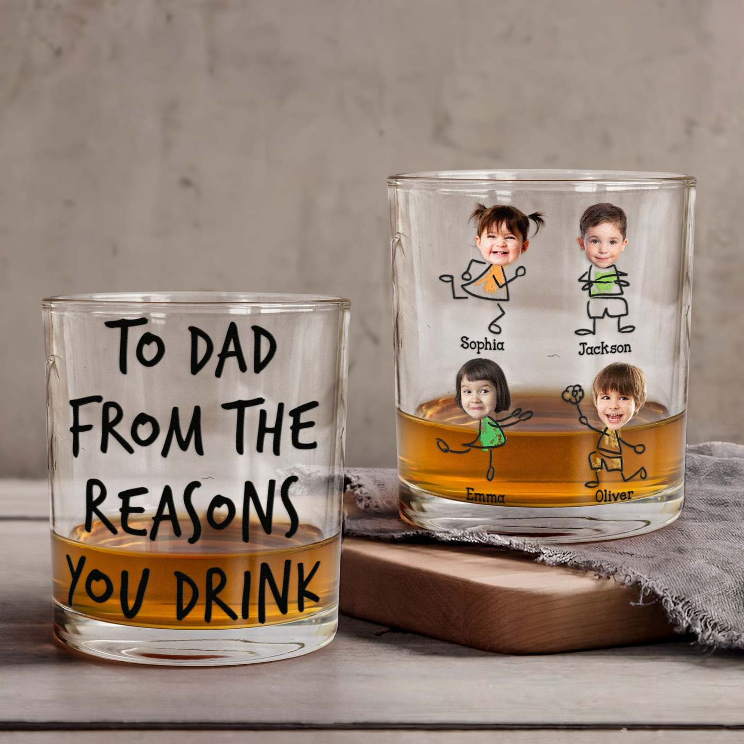 To Dad From The Reasons You Drink  Personalized Photo Beer Glass