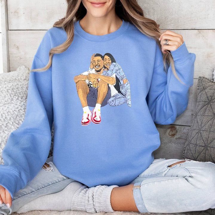 Custom Embroidered Portrait Sweatshirt – Personalized Photo & Roman Numerals