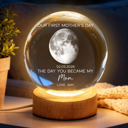 The Day You Became My Mom Custom Moon Phase First Mother's Day - Perso