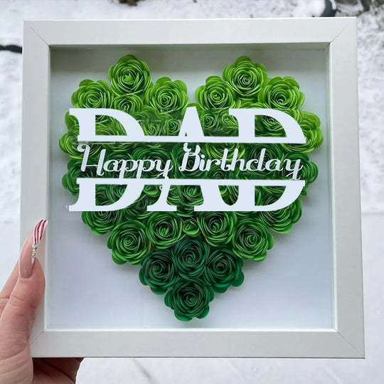 Personalized Dad Flower Shadow Box With Name For Father's Day