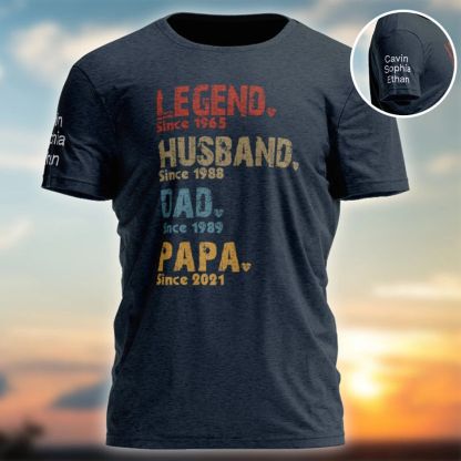 Legend, Husband, Dad And Papa Since - Family Personalized Custom Sweatshirt- Father's Day