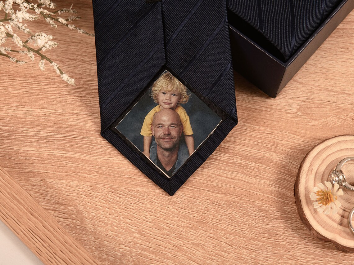 Custom Photo Patch for ties, bowties -Gift For Dad, Papa and Grandpa