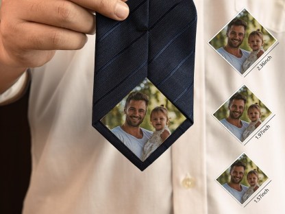 Custom Photo Patch for ties, bowties -Gift For Dad, Papa and Grandpa