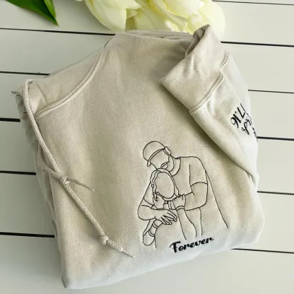 Custom Embroidered Portrait from Your Photo - Custom Portrait Couple Sweatshirt