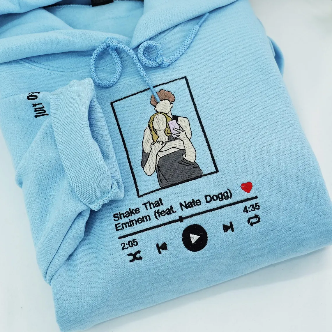 Custom Embroidered Music Lover Sweatshirt or Hoodie